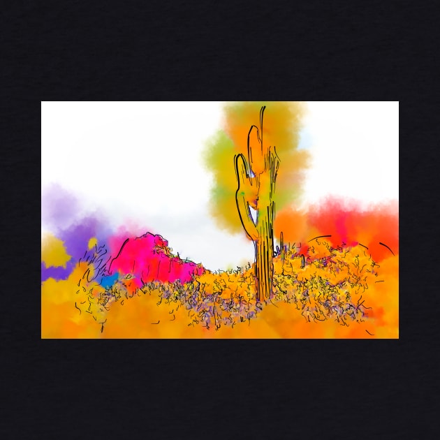 Desert Saguaro In Subtle Abstract by KirtTisdale